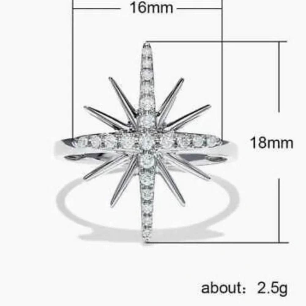NWT 925 Silver ⭐️Diamond Ring - Picture 3 of 4